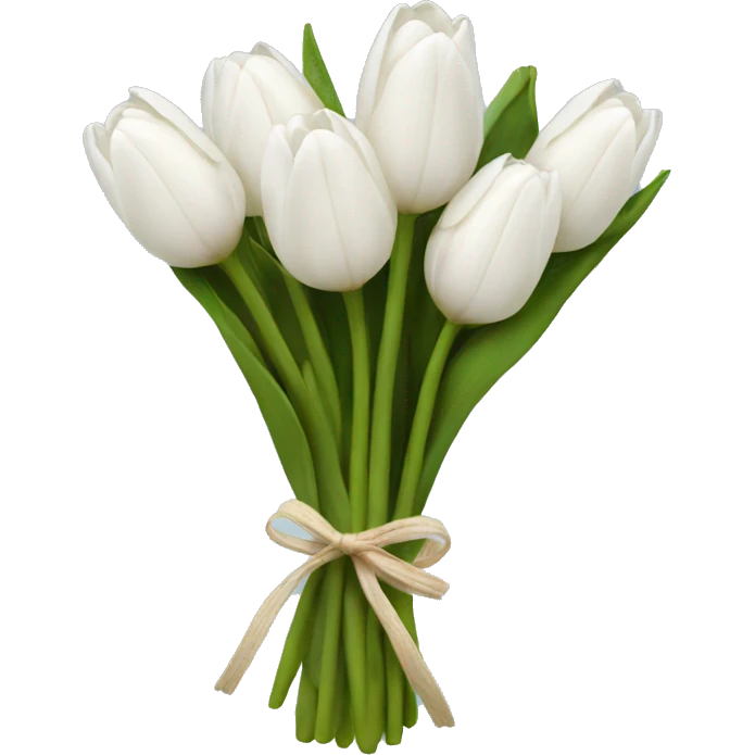 white tulip bouquet  emoji