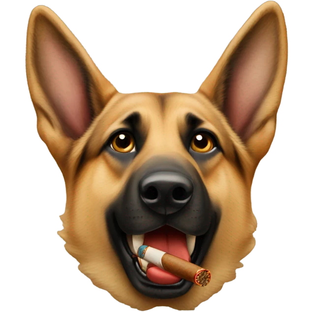 German shepherd smoking a cigar  emoji
