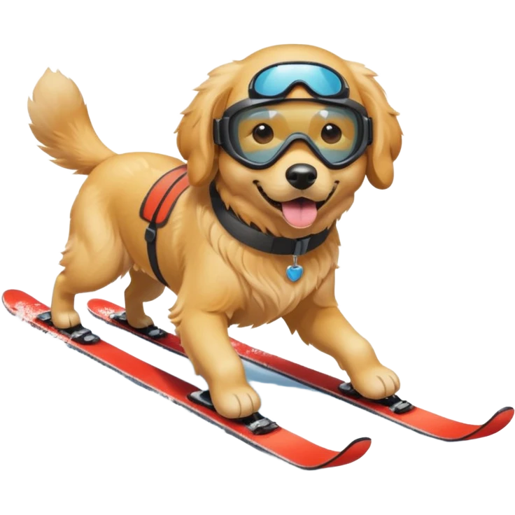 dog skiing  emoji