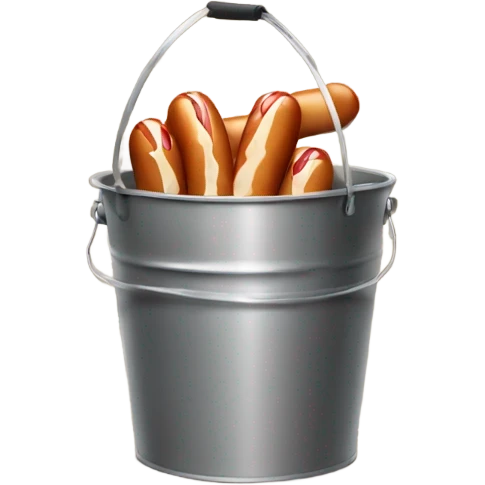Bucket with hotdogs in it emoji