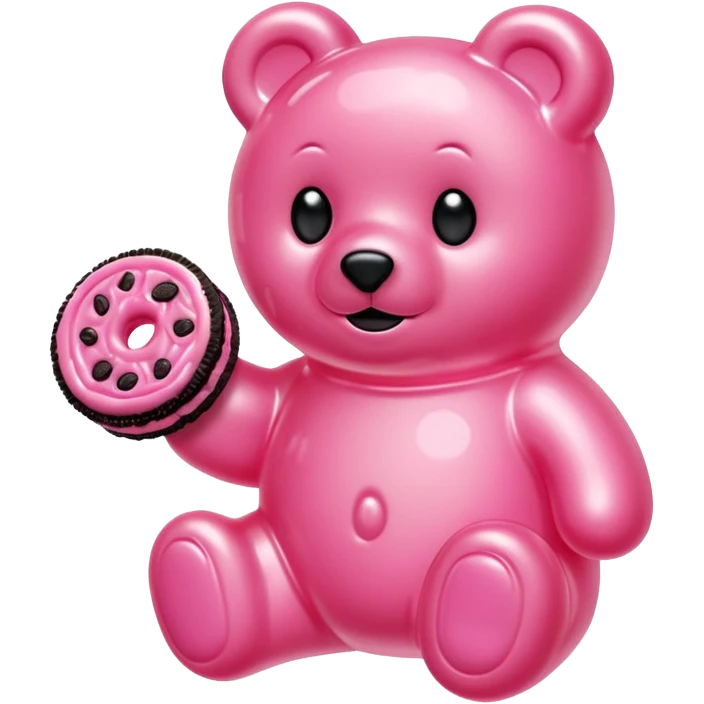 transparent pink gummy bear pink Oreo cookie kawaii emoji