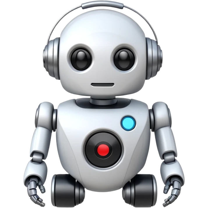 robot cartoon simple kid toy white innocent funny gudget chatGPT round adorable music_lover emoji