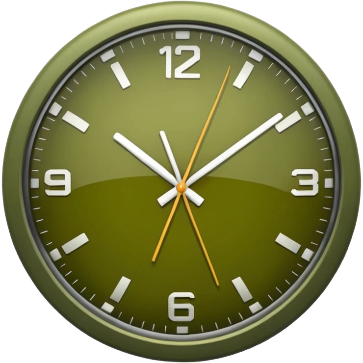 the clock green olive color emoji