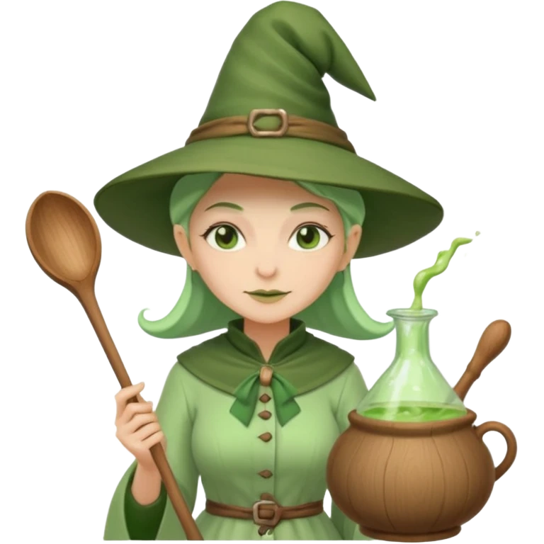 green witch cooking potion emoji
