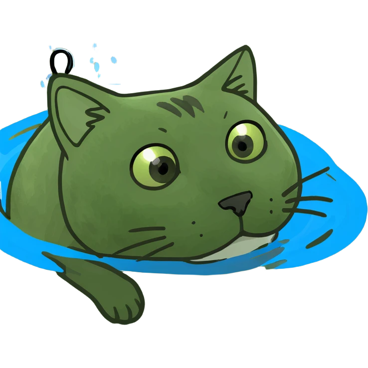 I cat swimming in water emoji