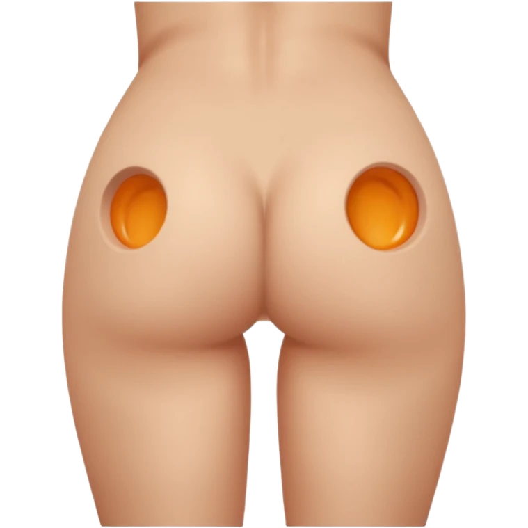 Nude woman showing her butt with a hole in the middle emoji