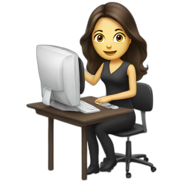 2 brunettes women with computer emoji