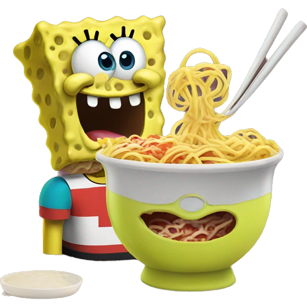 SpongeBob eating ramen emoji