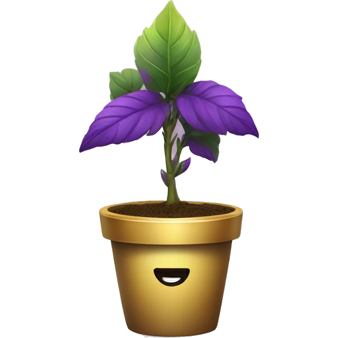 plant of growth with party decor of purple and gold colors emoji