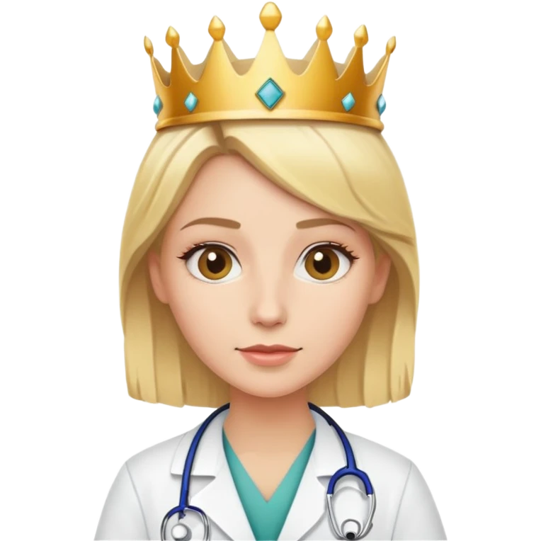 blonde doctor with a crown emoji