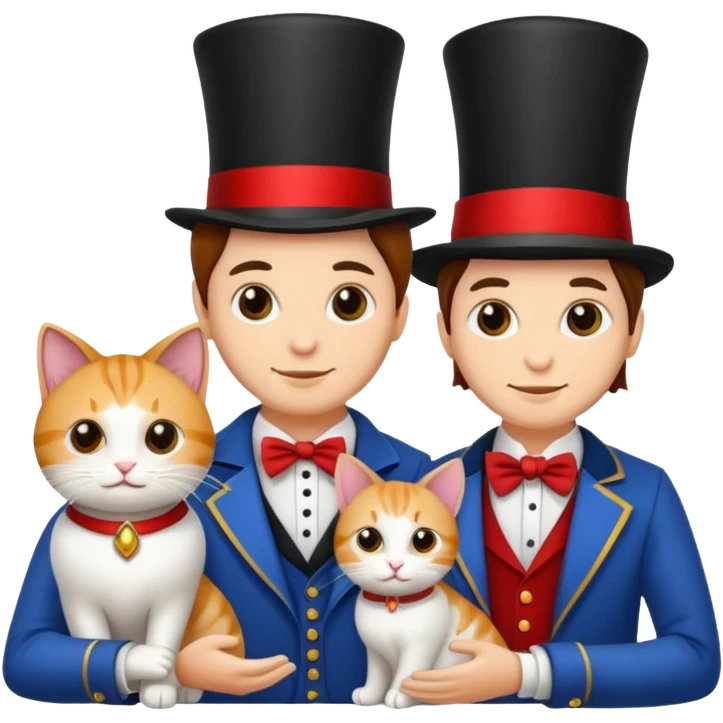 magician couple and their pet cat emoji