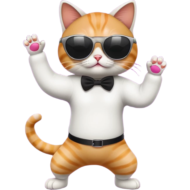 Cat dancing at nightclub  emoji