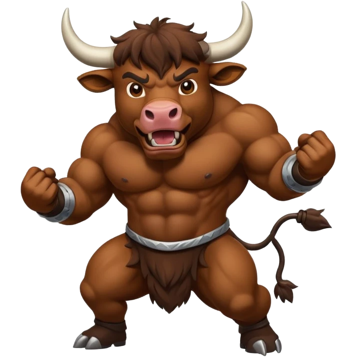 Generate a crazy bull emoji