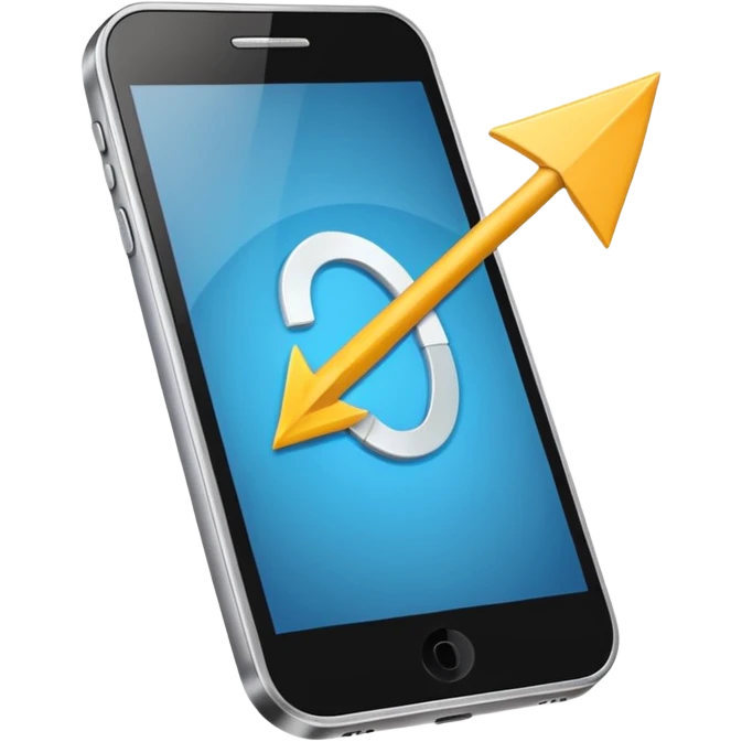 Mobile Phone with Arrow emoji