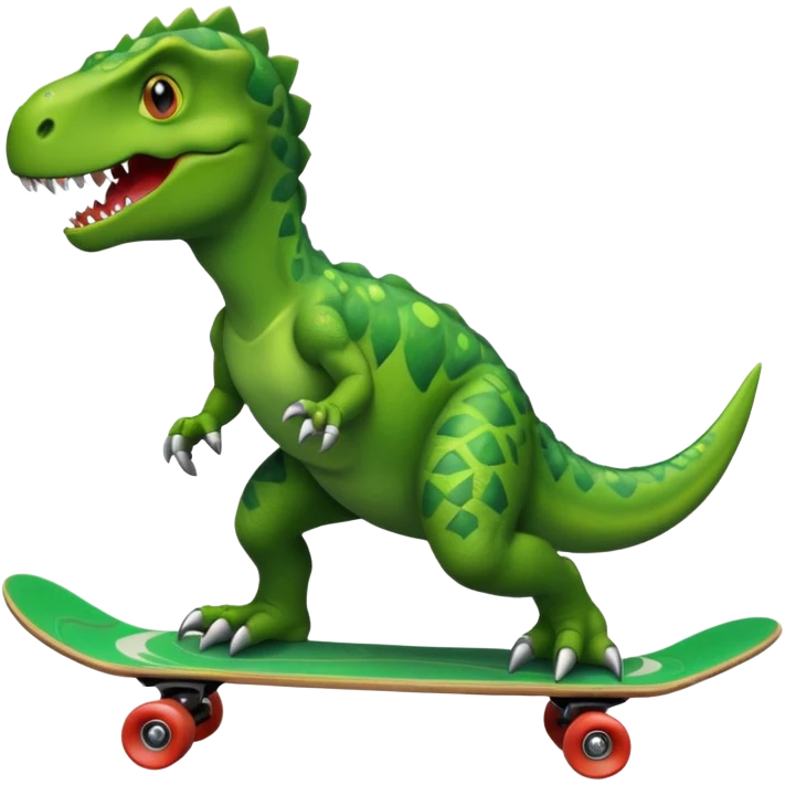 Dinosaur on a skateboard emoji