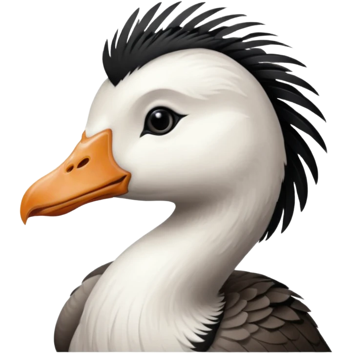 goose portrait with emo swoop  emoji