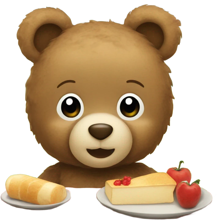 Cute teddy bear picnic emoji