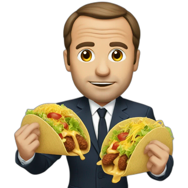 Macron qui mange un tacos emoji