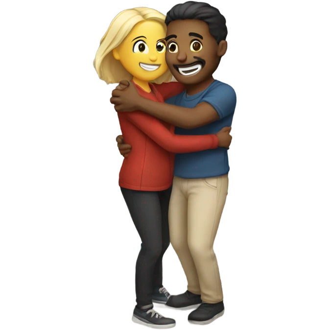 Happy hug couple emoji