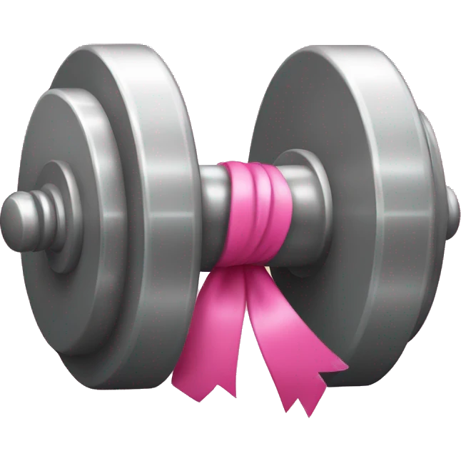 dumbell with a pink bow emoji