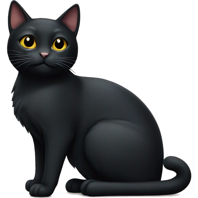 Black cat sitting  emoji