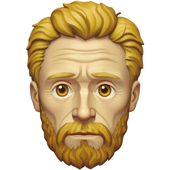 Cinematic Realistic Vincent van Gogh Portrait Emoji, depicted as the iconic artist with expressive brushstrokes and soulful eyes, rendered with rich textured detail and dynamic emotive lighting that captures his creative genius. emoji