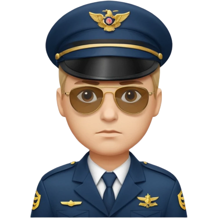 Officer with peaked cap + aviator sunglasses emoji