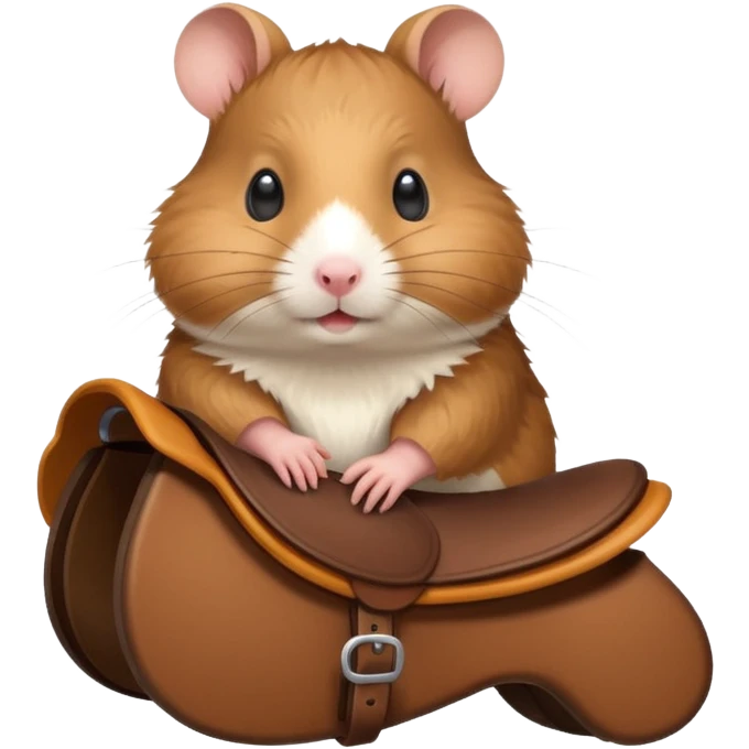 Hamster wearing a saddle emoji