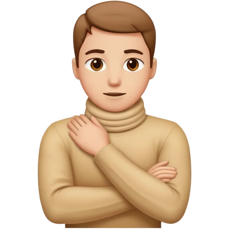 Arms crossed holding neck emoji