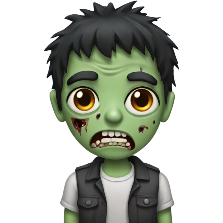 boy zombie with black hair emoji