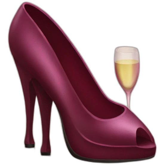 Wine with women shoes emoji