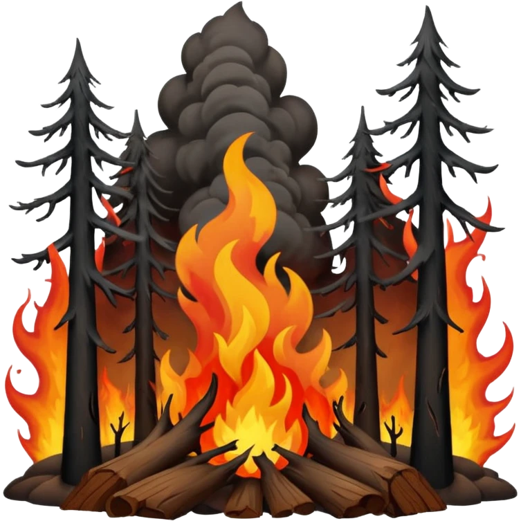 forest fire, simple and expressive emoji