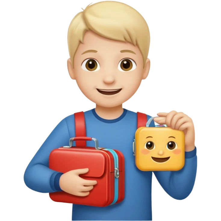 chil with lunchbox emoji