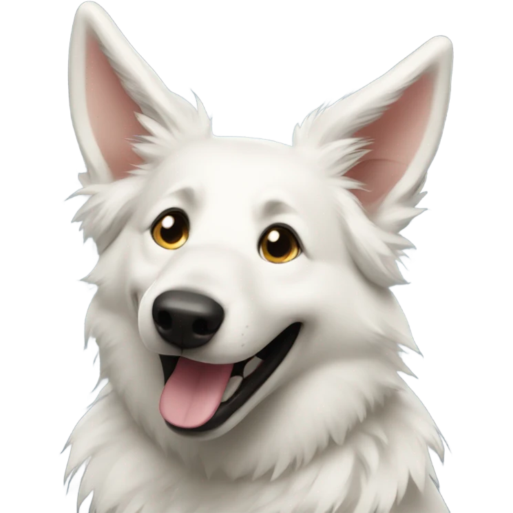 white shepherd laughs emoji