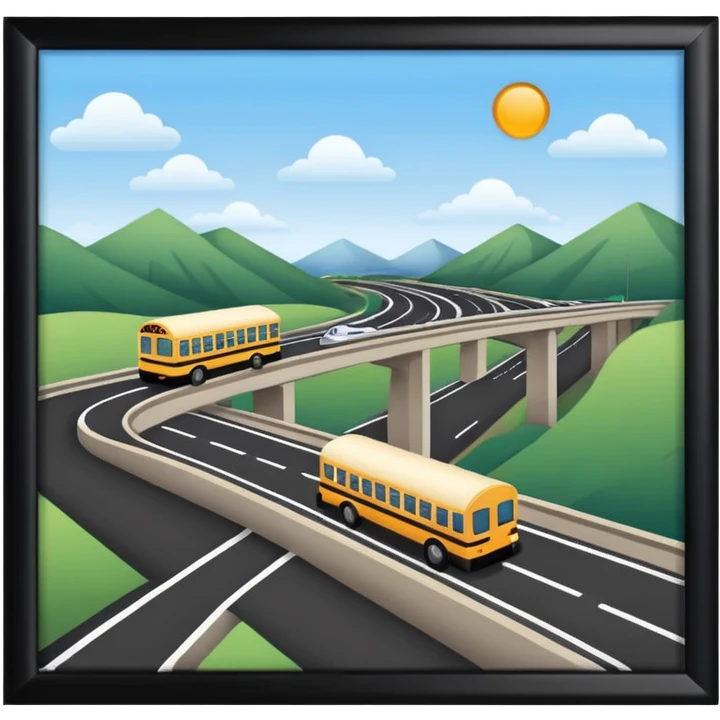 School connected to a highway  emoji