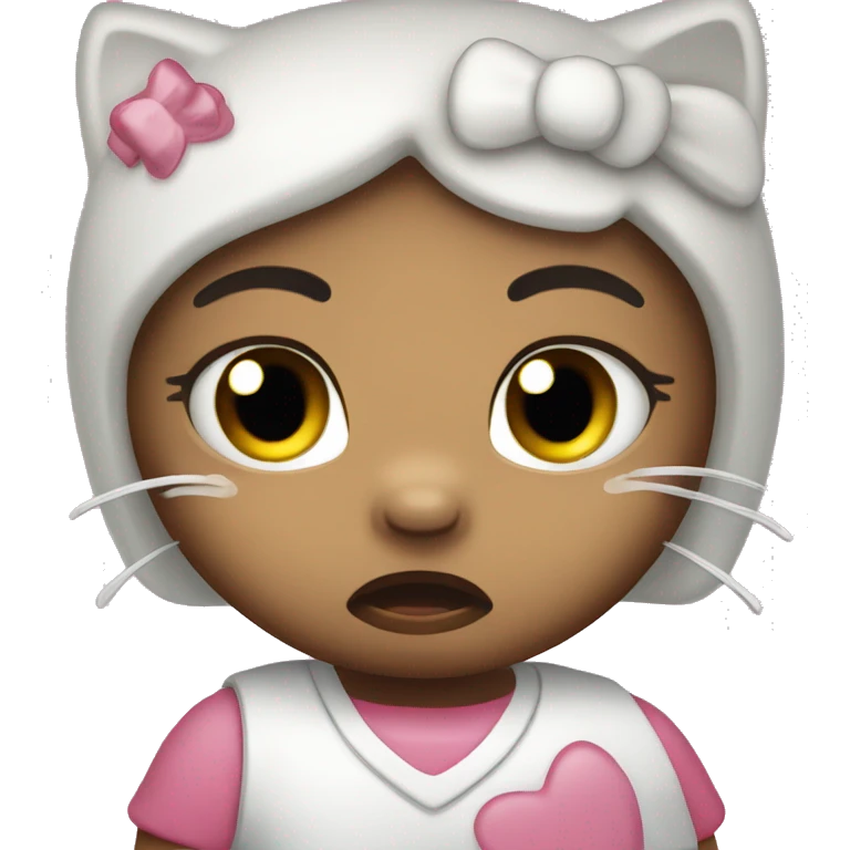Crying hello kitty emoji