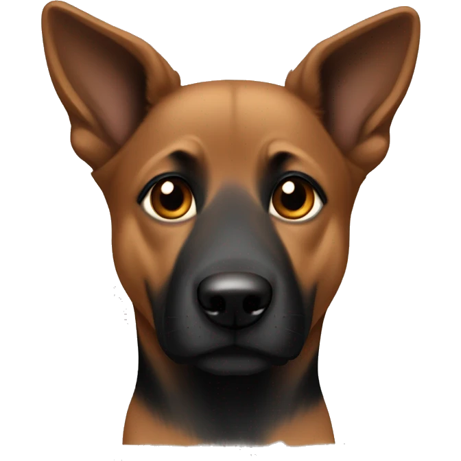 Medium Brown with some black Shepard dog with floppy ears emoji