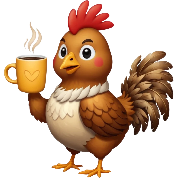 chicken full body and with coffe emoji