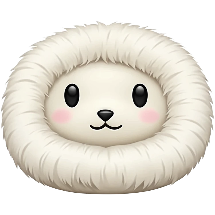 white round pillow made out of fur emoji