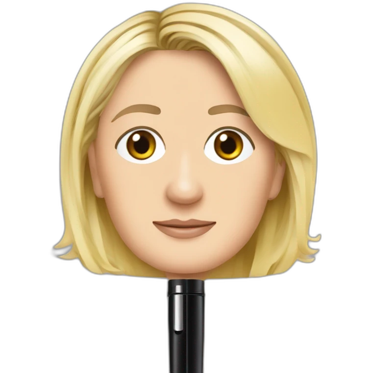 Marine Le Pen With a black Pen emoji