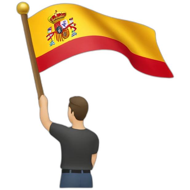 bandera de España vista lateral emoji