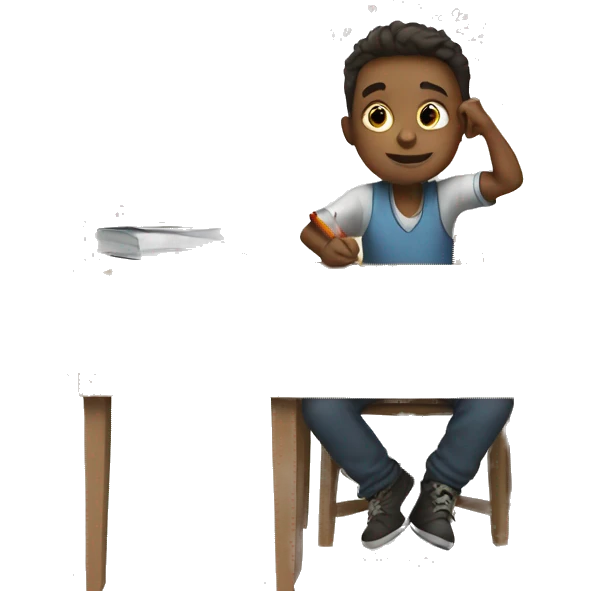 boy taking math test emoji