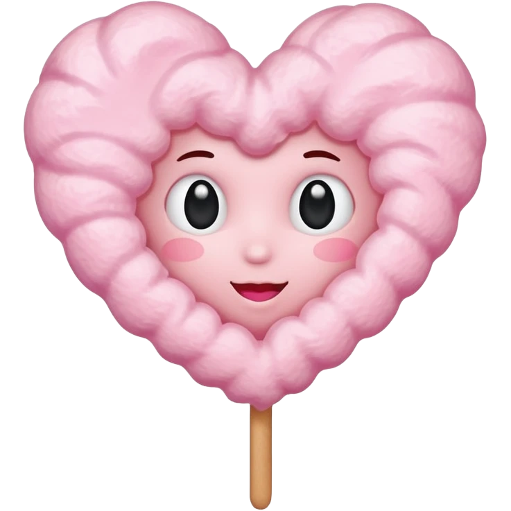 Cotton Candy, Heart-Shaped Cotton Candy – soft pink heart form with sparkle  emoji