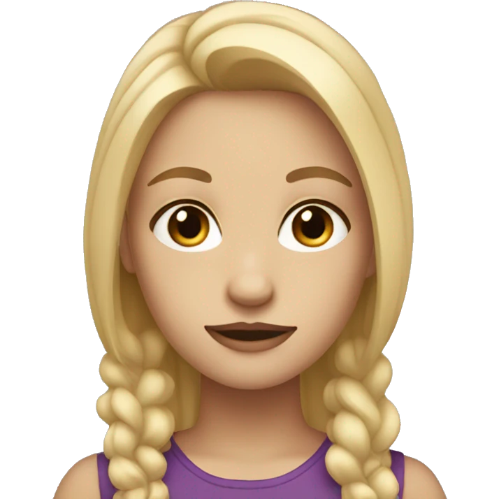 girl blond hair purple eyes emoji