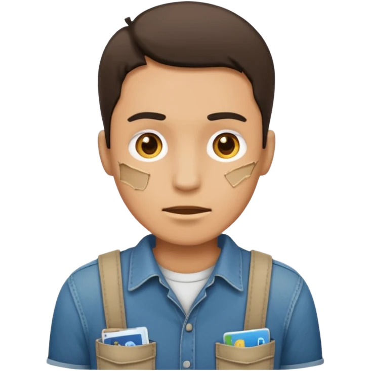 man showing empty pockets emoji