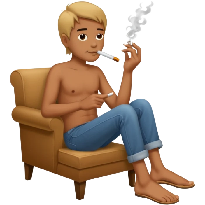 Smoking with feet emoji