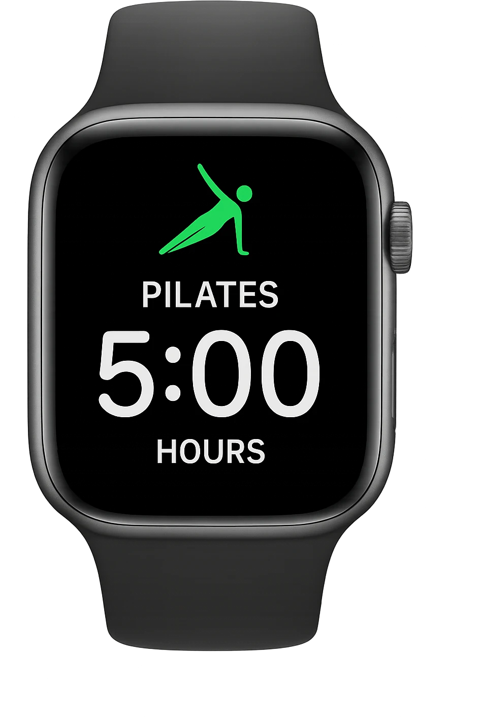 smartwatch con modalità attiva di pilates che segna 5 ore di pilates, REALISTICA 4K emoji