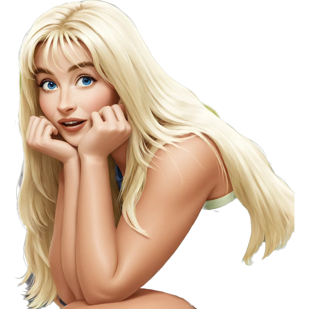 blonde girl with blue eyes emoji