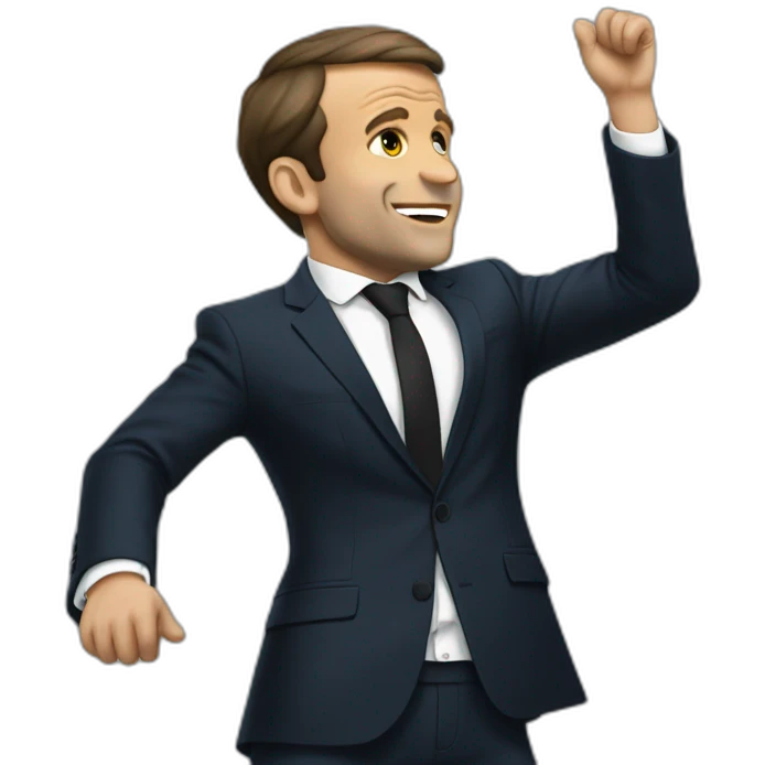Macron fait un dab emoji
