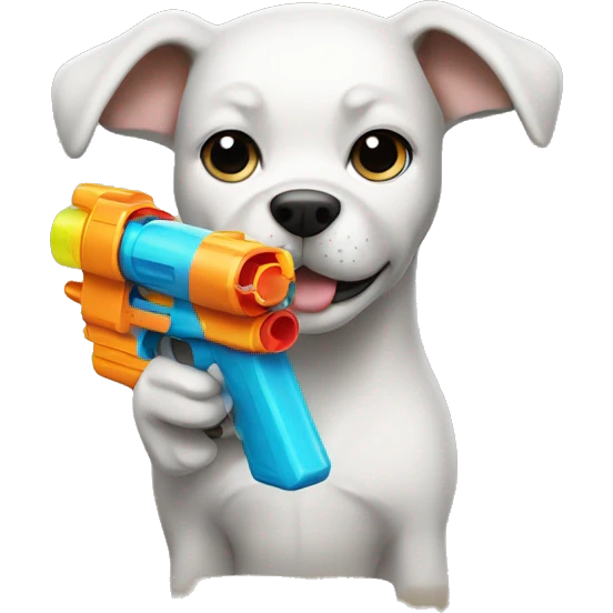 Dog with a water gun emoji